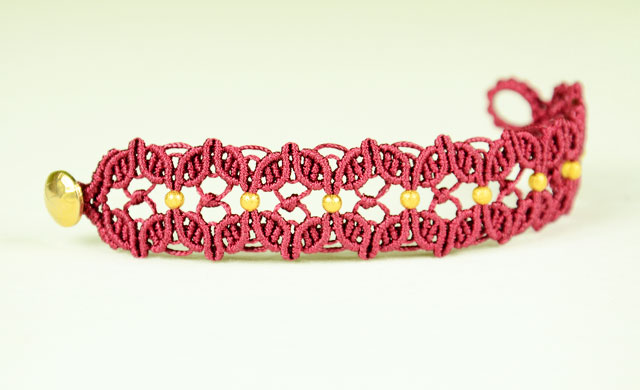 Flower Petal Bracelet with Beads