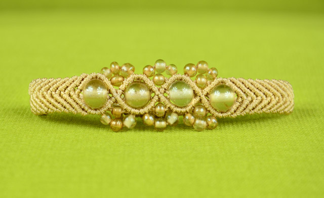 Wavy Chevron Bracelet with Beads